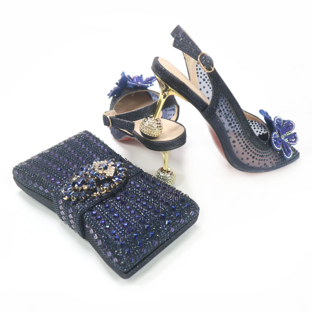 

Новейшие элегантные модные Универсальные женские туфли на высоком каблуке D.Blue с острым носком и квадратной сумкой того же цвета для вечерн...