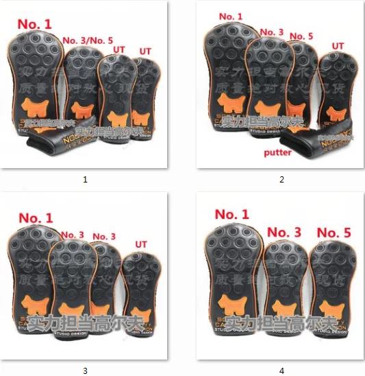 

For Golf Course Hybrid Wood Set Putter Golf Club Head Cover 1 3 5 UT High Quality PU Synthetic Leather with Fleece Inside