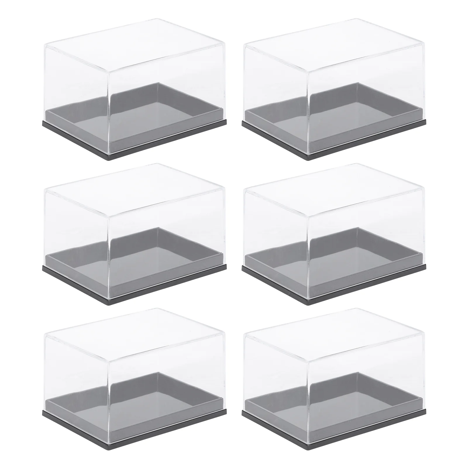 

6Pcs Clear Acrylic Display Case Transparent Storage Boxes Specimen Display Container Mineral Box