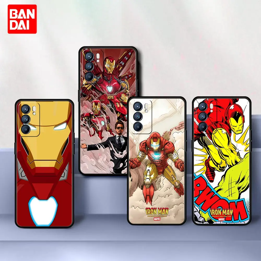 

Super Hero Man Marvel Case for Oppo A53 A52 A3s A12 A9 A15 A31 A54 A74 A93 A94 F5 F11 Find X2 Pro Lite Silicone Black Cover Capa
