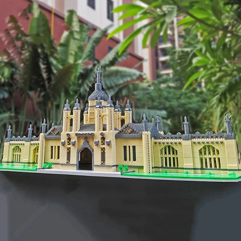 Уличный вид Оксфорд Британский Университет Кембриджский замок микроблоки идея