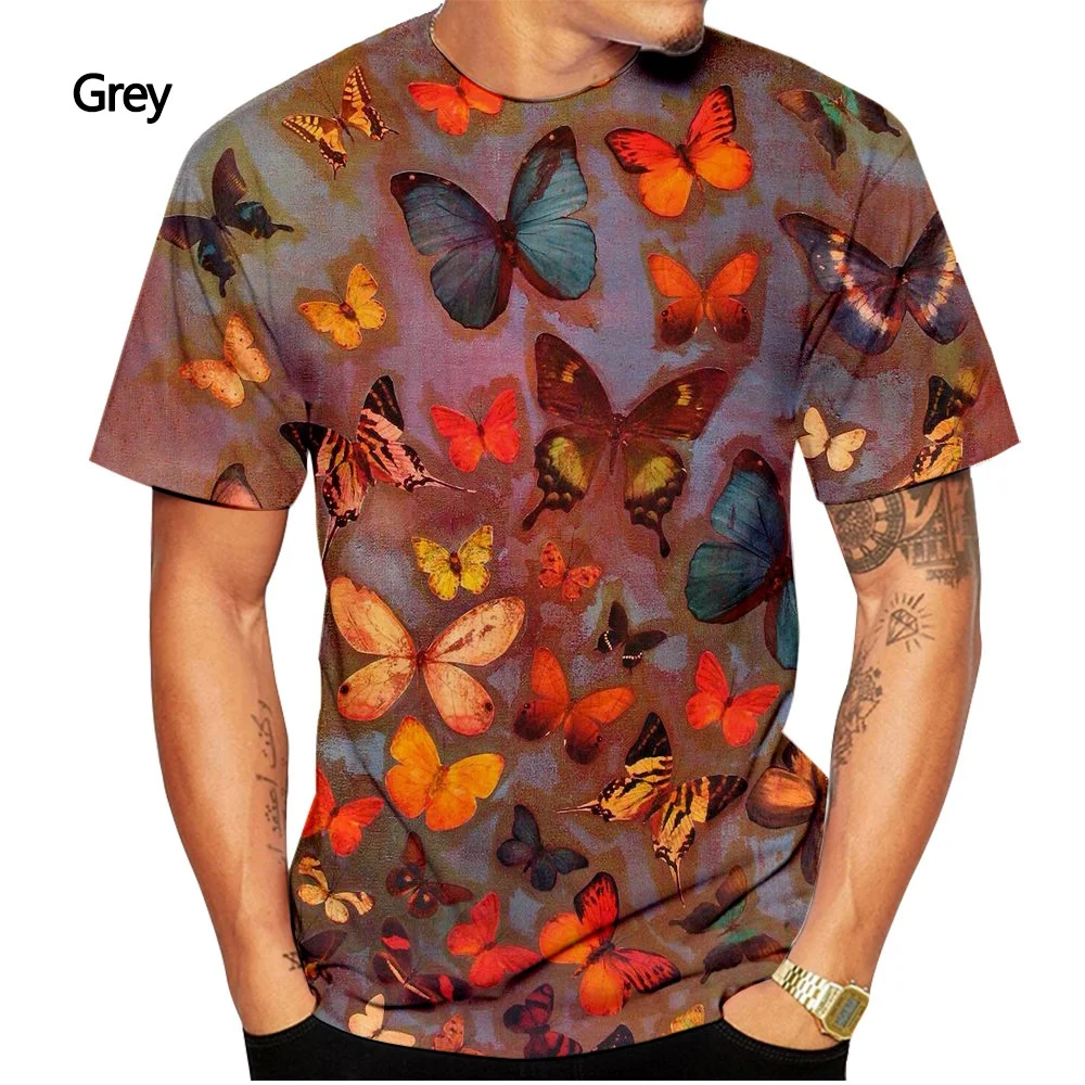 Летняя модная повседневная футболка с коротким рукавом и 3D принтом для мужчин