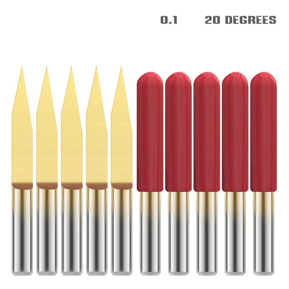 

HOT 10pcs Cnc Engraving Machine Cutter Head Titanium Plated Flat Bottom Sharp Cutter