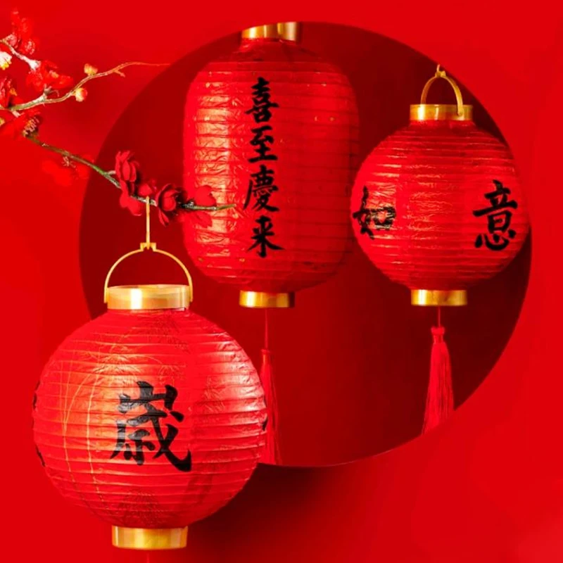 Spring Festival New Year Chinese Lantern Festive Antique Chandelier New Year Festive Lantern Luminous Chinese Style Decorative