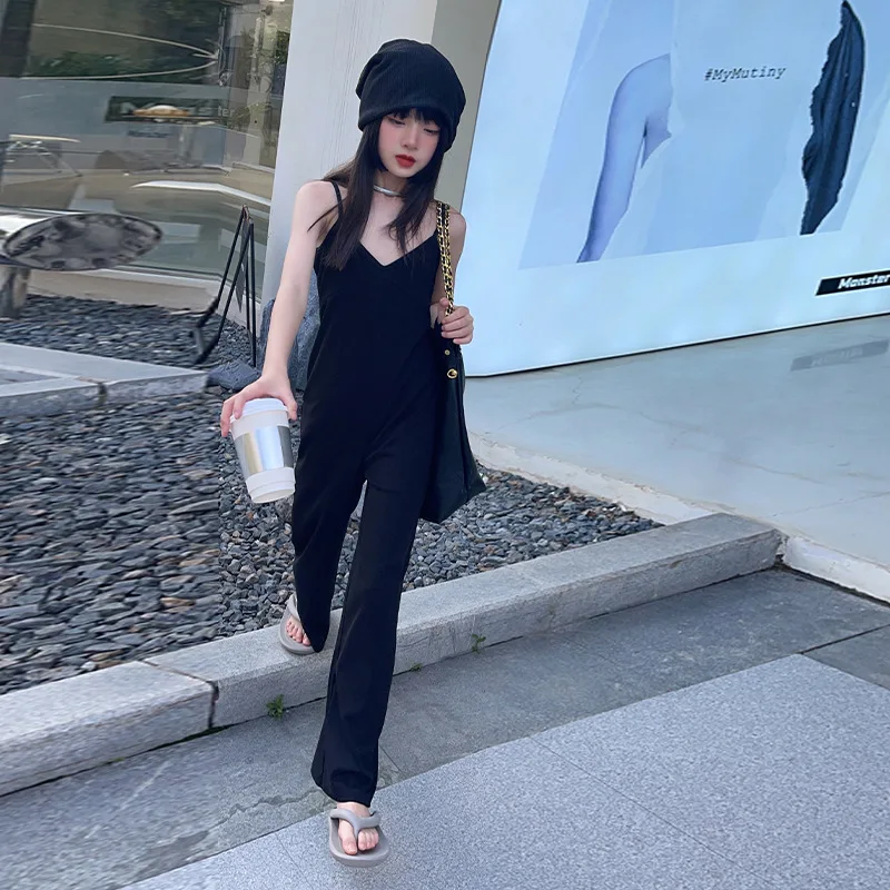 

Girls casual jumpsuit 2022 summer new loose all-match mopping trousers