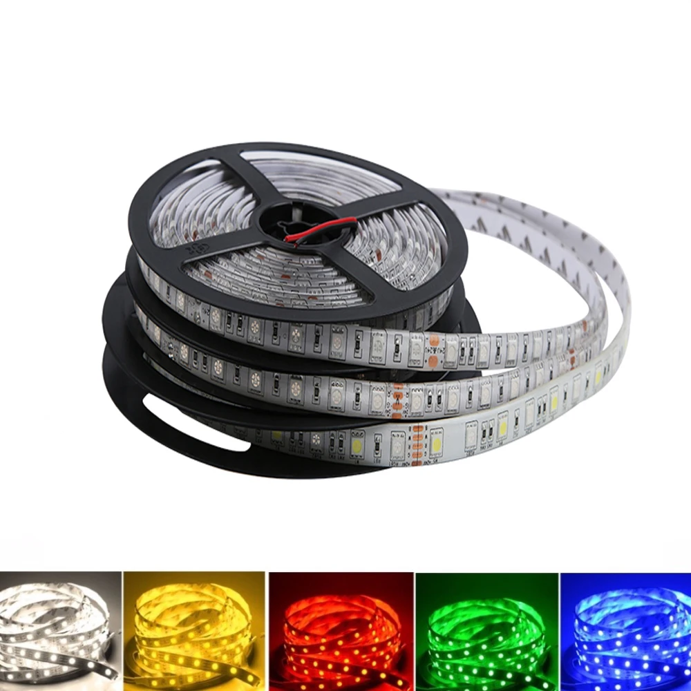 

DC 5V 12V 24V LED Light Strip PC TV Backlight Waterproof SMD 5050 5M Warm White 5 12 24 V Volt RGB LED Strip Light RGBW RGB + WW