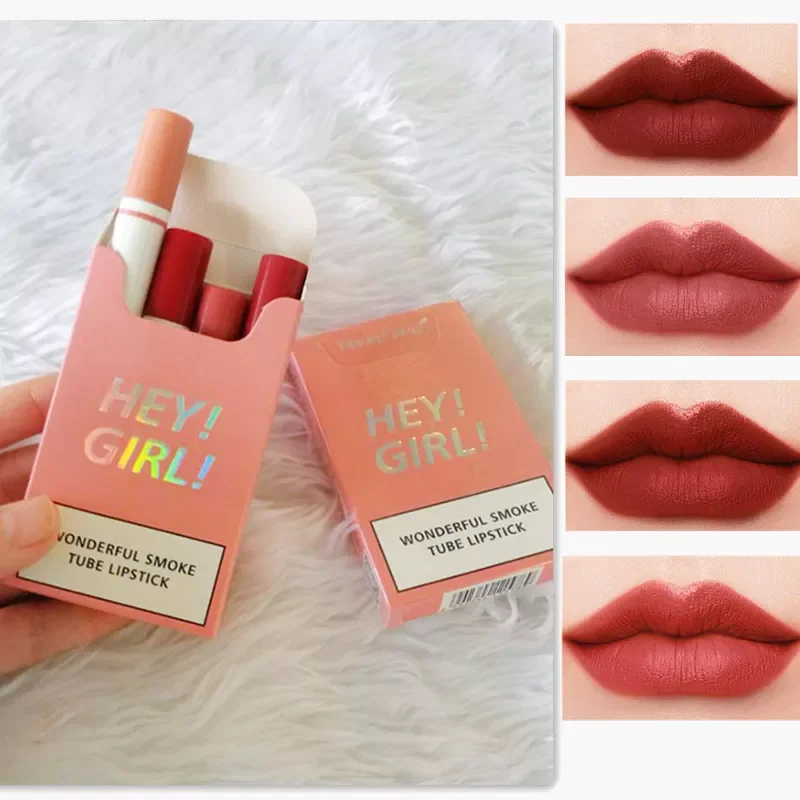 

Colors/set Women Sexy Cigarette Lipstick Lasting Matte Lipsticks Moisture Lips Cosmetic Waterproof Smoke Tube Shape Lipsticks