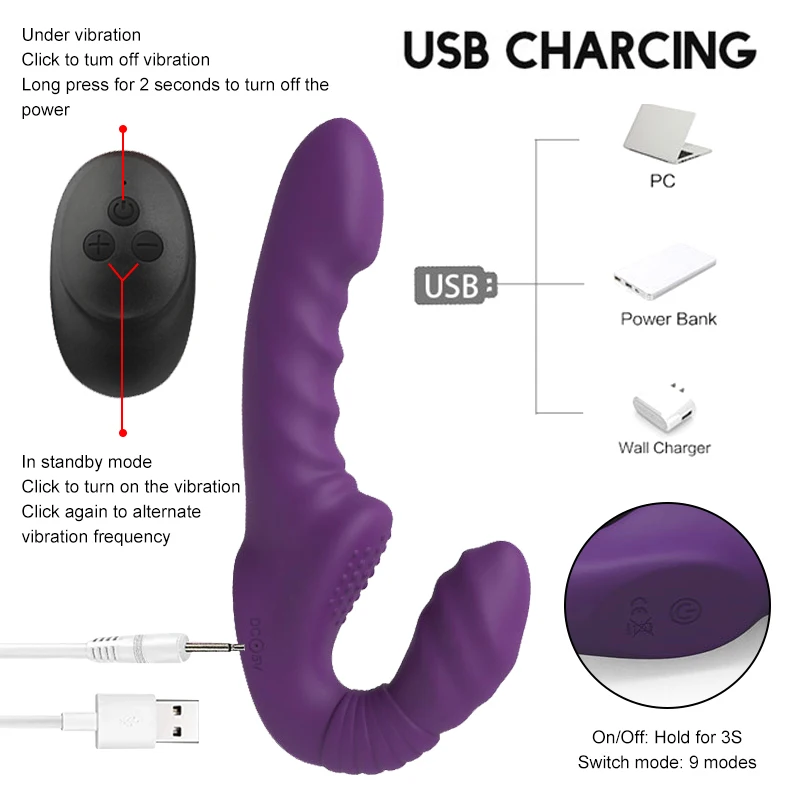 Фаллоимитатор без бретелек вибраторы для женщин вибрирующий пенис с двумя