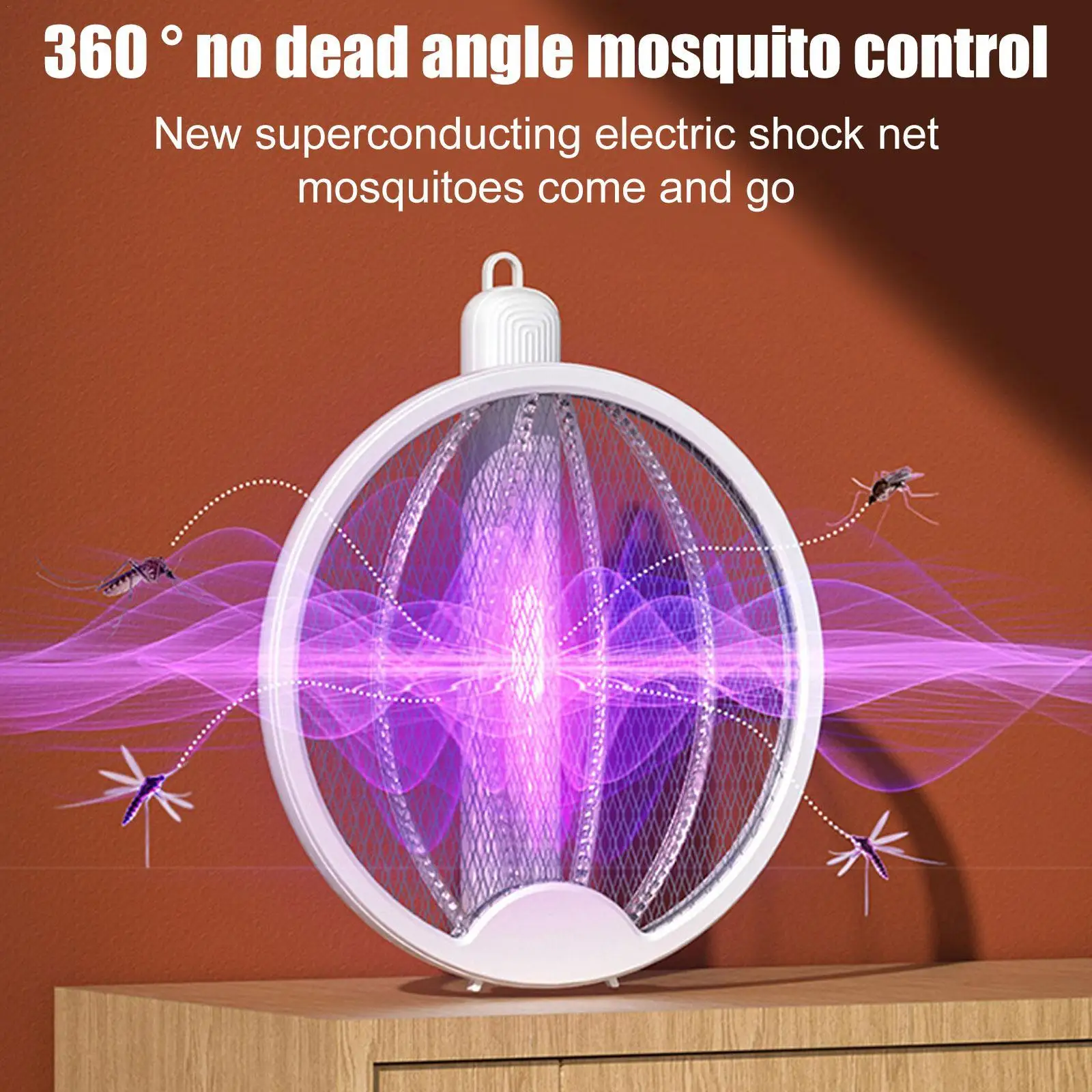 

2023 Foldable Electric Mosquito Swatter Wall-mounted Zapper 3000V Rechargeable Racket Bug Adjustable Handheld Fly Mosquito