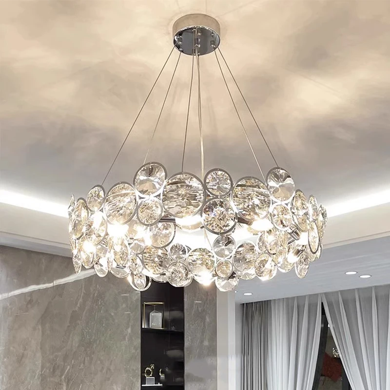 AiPaiTe хрустальная люстра светодиодная нержавеющая сталь серебряное кольцо