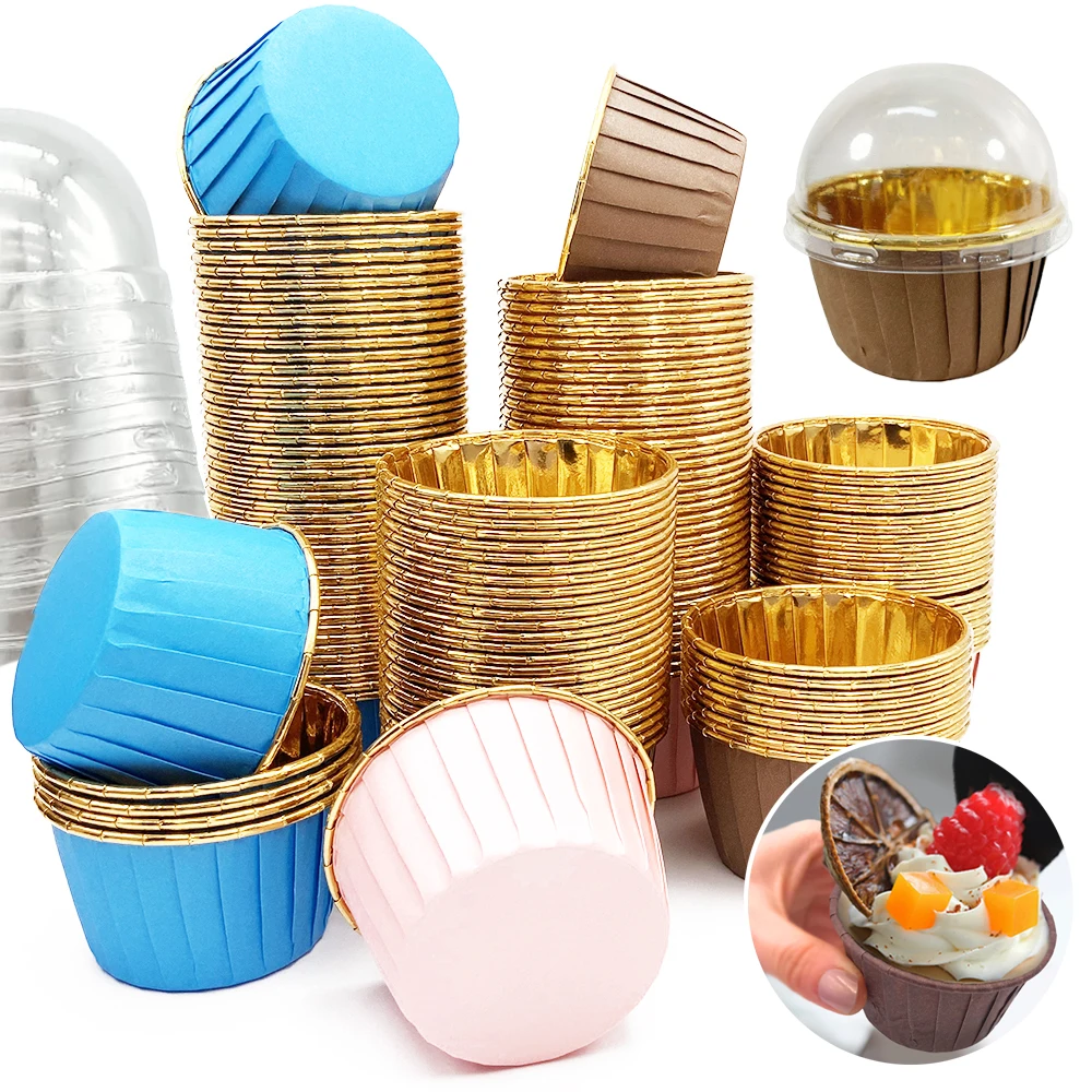 

Круглая форма для маффинов, капкейков, кухонные украшения, бумажные формы для приготовления пирожных, пирожных с 50 шт./набор, инструменты для выпечки, крышки, купольная посуда для выпечки