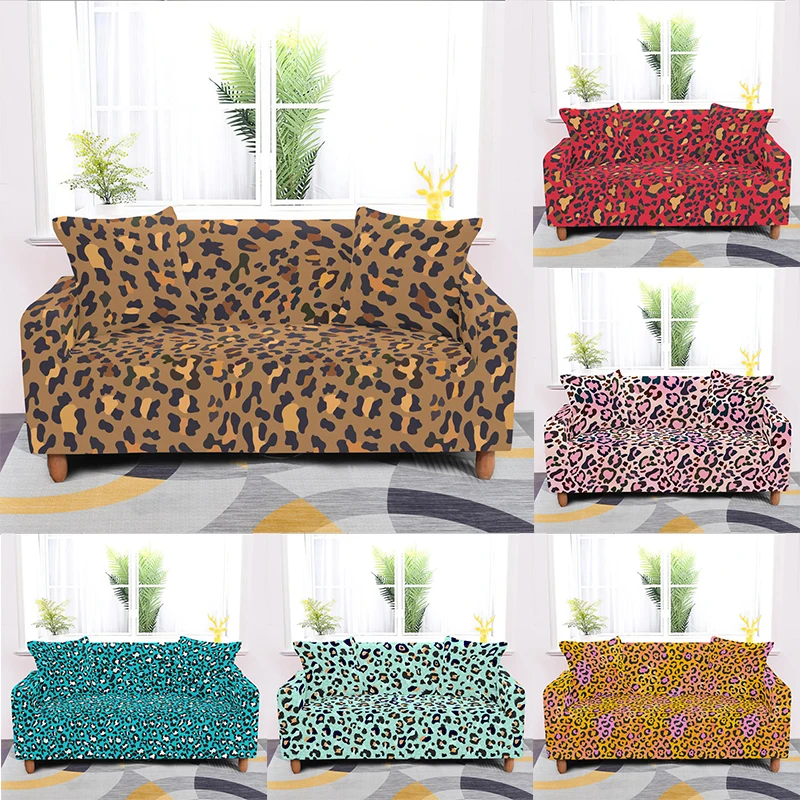 

Colorful Leopard Pattern Printed Stretch Spandex Sofa Covers Multi-functional Living Room Decoration Accessories Sofa Covers