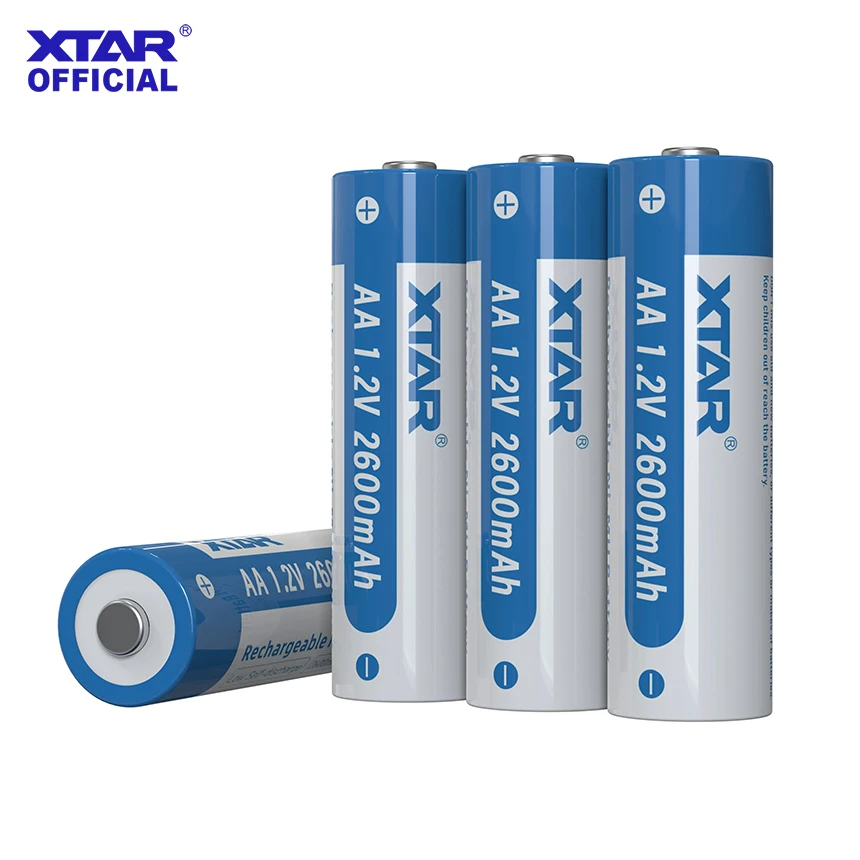 Фото XTAR 4 шт., 1,2 В, 2600 мАч, Ni-MH аккумуляторная батарея, экологически чистая, долговечная, безопасная, идеально подходит для камер, игрушек и многого другого №1