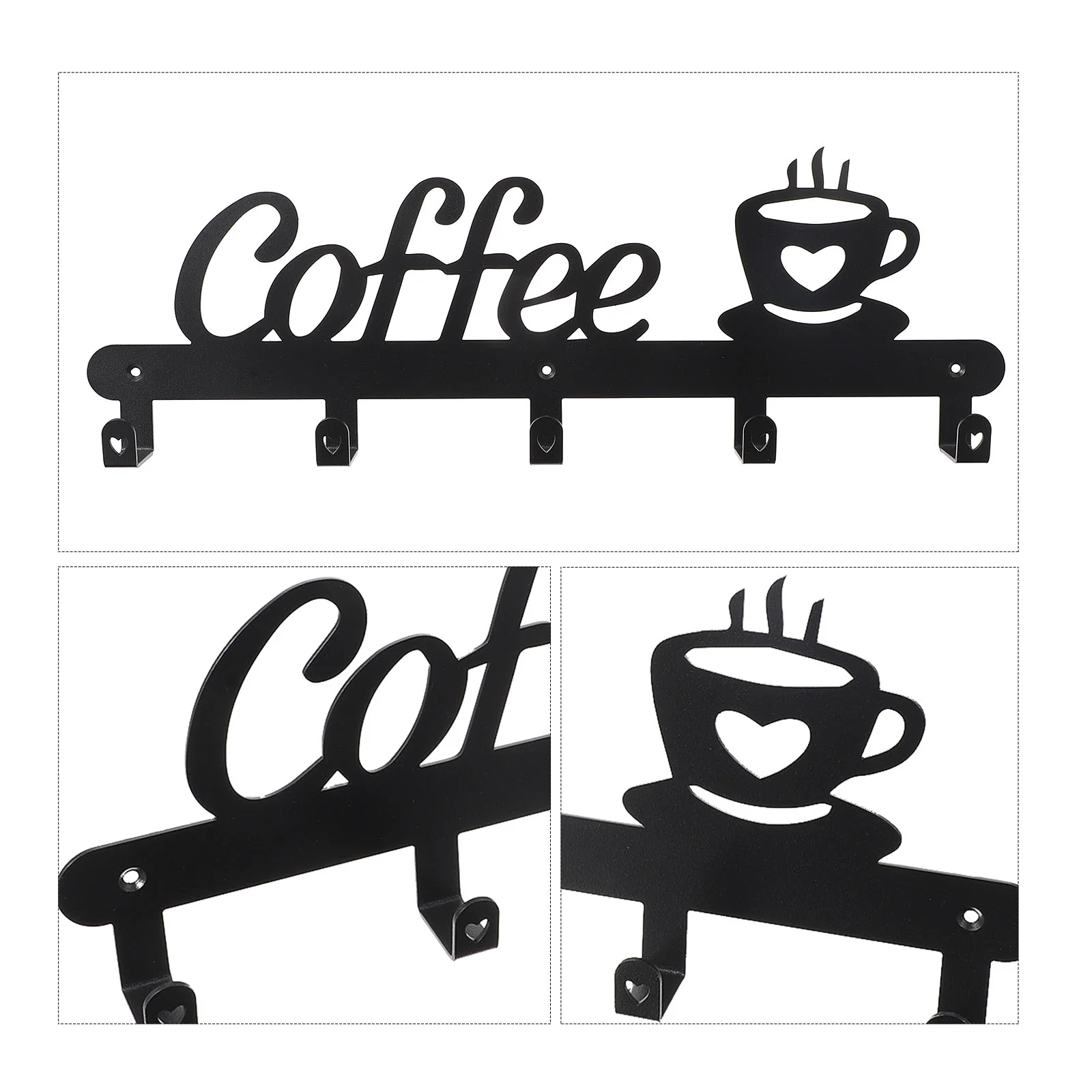 

1PC Mug Hooks Under Shelf Coffee Cup Hooks Tea Cup Hanger Coffee Sign Mug Hanger Mug Rack Shelf Coffee Cup Holder Wall