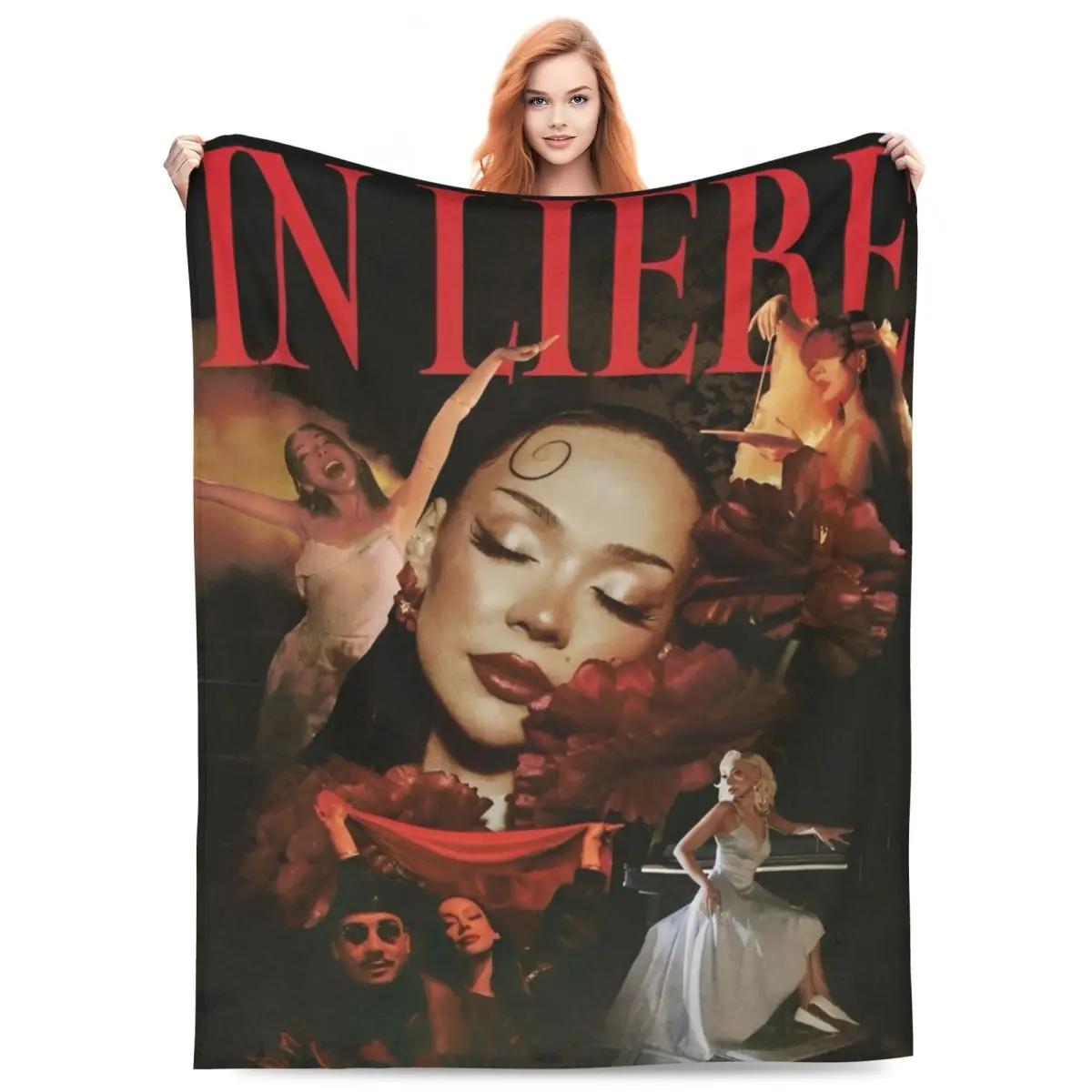 Одеяло Ayliva из флиса IN LIEBE Теплое одеяло для путешествий в самолете Покрывало