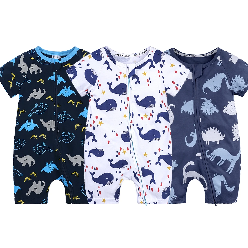 

Short-Sleeve Baby Rompers Animal Dinosaur Print Baby Boy Clothes Jumpsuit Summer Onesie Infant Baby Girls Newborn Clothings