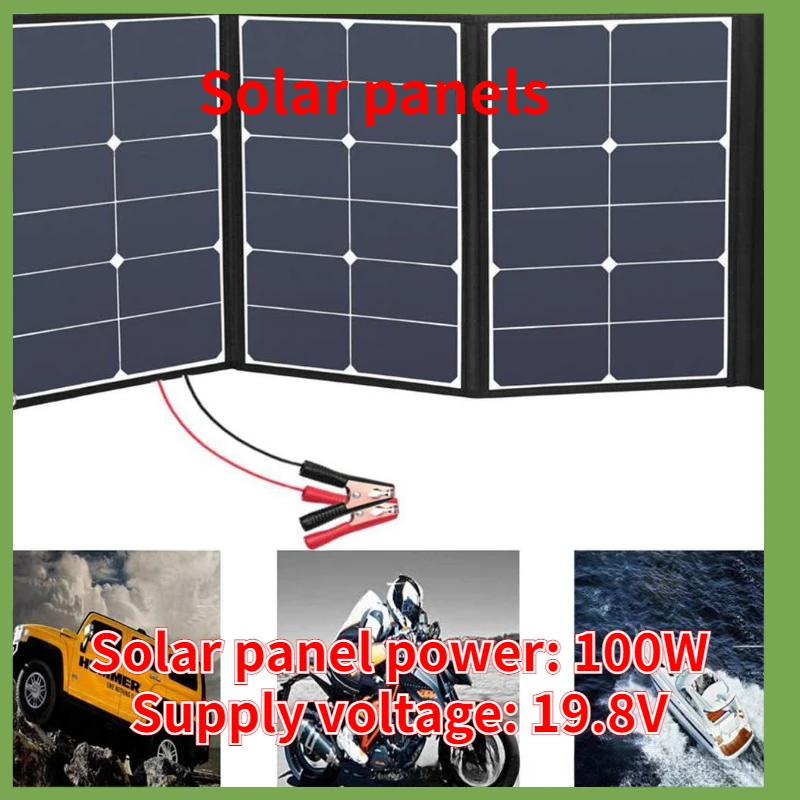 

18V 100W Foldable Solar Panel DC+USB Fast Charge Portable Battery Charger Power Bank for Phone Camping Van RV Outdoor