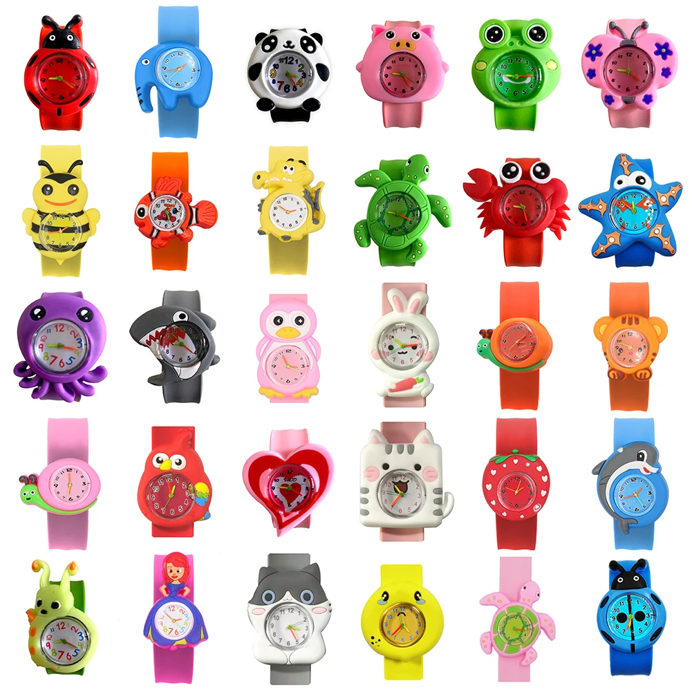 50pcs/lot Mixed Styles Baby Kids Watch 3D Cartoon Kids Wrist Watches Children Watch Clock Quartz Watches For Girls Boys Gifts