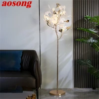 aosong nordic creative floor lamp ginkgo flower shape light modern led decorative for home living bed room