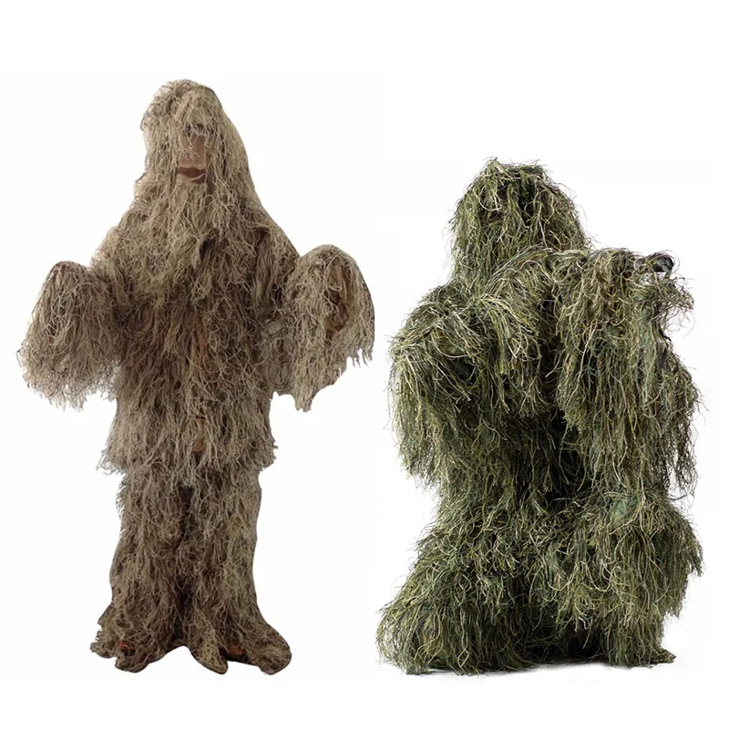 Охотничий костюм Ghillie Камуфляжный лесной 3D Тактический Костюм снайперская страйкбол, милитари, Охота Одежда уличный костюм