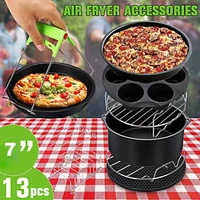 13pcs air fryer accessories 7 inch fit for airfryer 5 2 6 8qt baking basket pizza plate grill pot kitchen cooking tool for party
