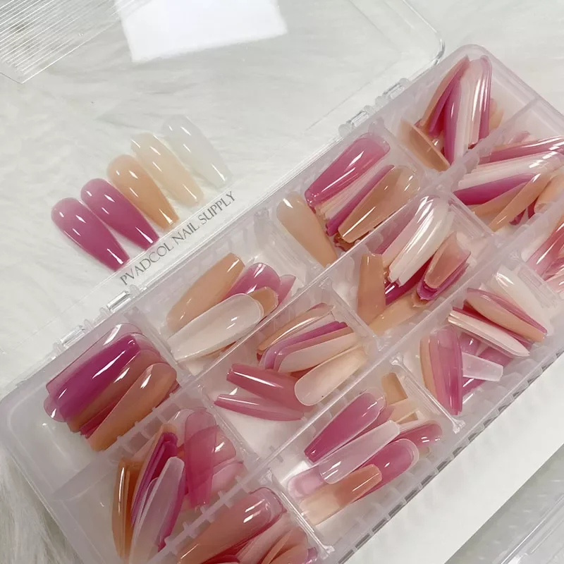 

Gel X Nails Extension System Full Cover Sculpted Base Color Stiletto Medium False Nail Tips 240pcs/box