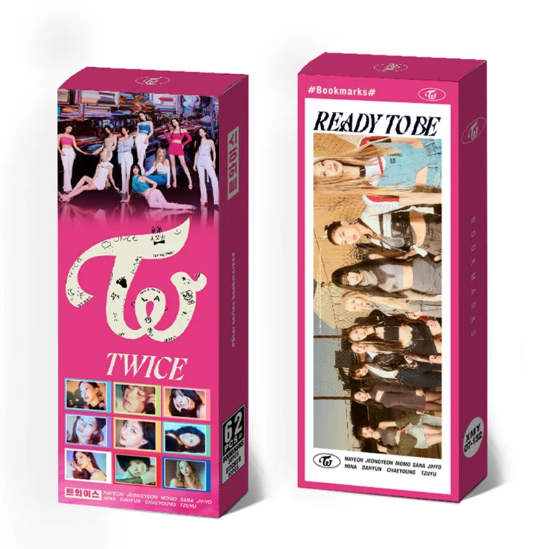 

62Pcs/Set Kpop TWICE New Same Style Peripheral Paper Bookmark Handbook Student Gift Bookmark Quality collection fans Gift