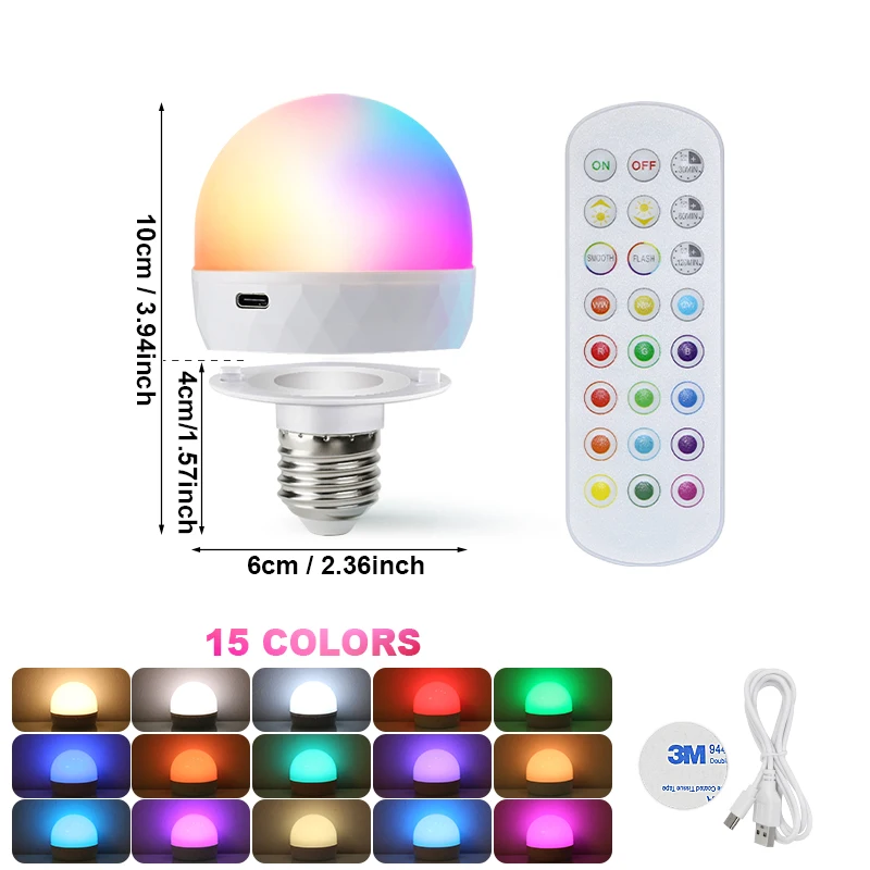 

Rechargeable LED Lamp E27 USB 5V PARKSON