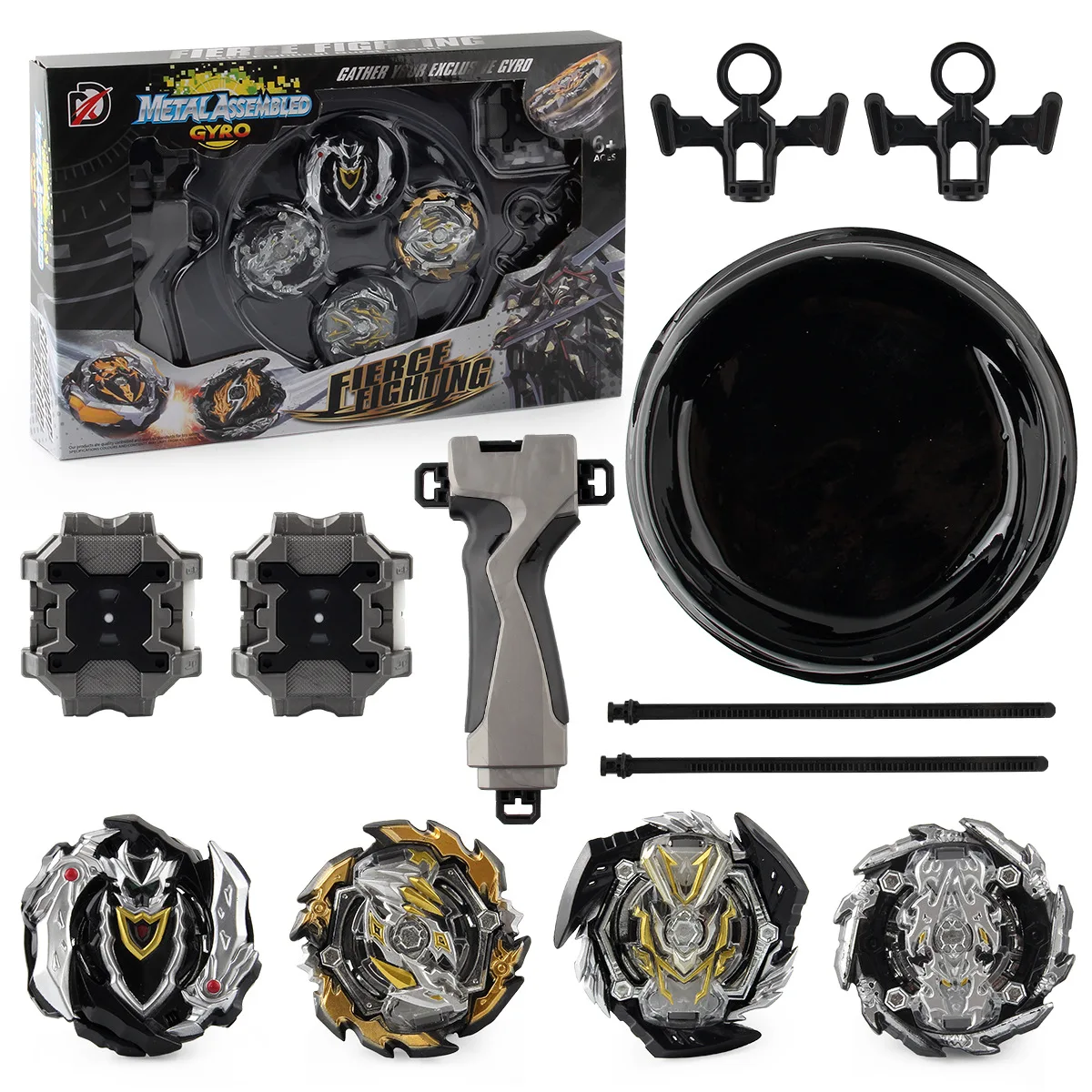 

Beyblades Burst Spinning Toys Balade Bey Balde Spinner Set with Launcher and Battle Stadium 4pcs/set for Children Gift