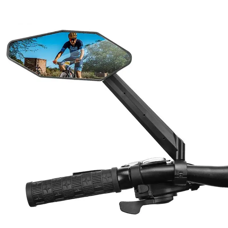 

Bike Handlebar Rearview Mirror HD Bar End Mirrors Bicycle Adjustable Rotatable Shockproof Bike Clear Glass Mirror Safety Mirror