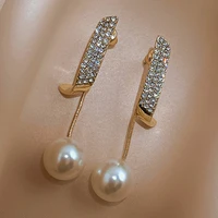 elegant geometric pearl drop earrings for woman long tassel exquisite dangle earring 2022 new classic korean fashion jewelrry