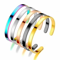 1 pack stainless steel bracelet c shape fashion simple charm womens jewelry titanium adjustable bracelet jewelry gift