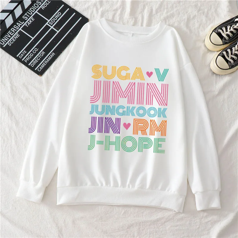 

Толстовки Bangtan Boys для suga v jimin rm j-hope пуловер jungkook с круглым вырезом и длинным рукавом