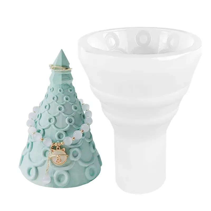 

Christmas Tree Candle Mold Resin Jewelry Stand Kit Crystal Candle Ornament Aromatherapy Candle Mold DIY Holiday Decor Crafts