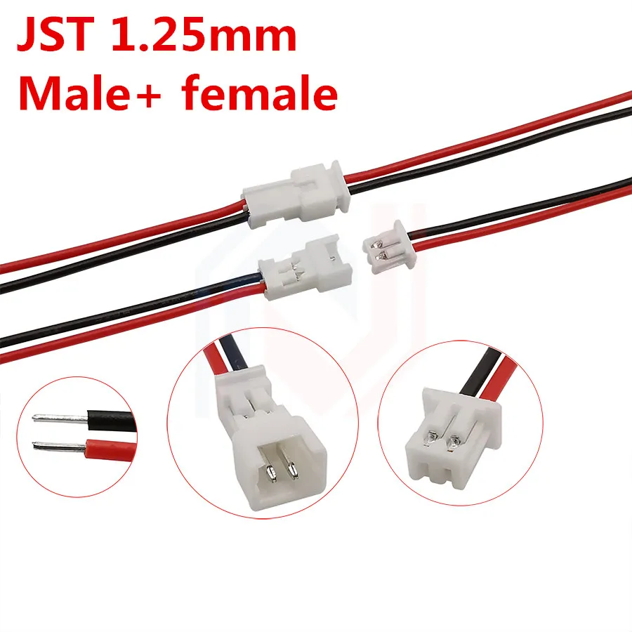 Mini JST PH1.25mm 2Pin Connector 15cm