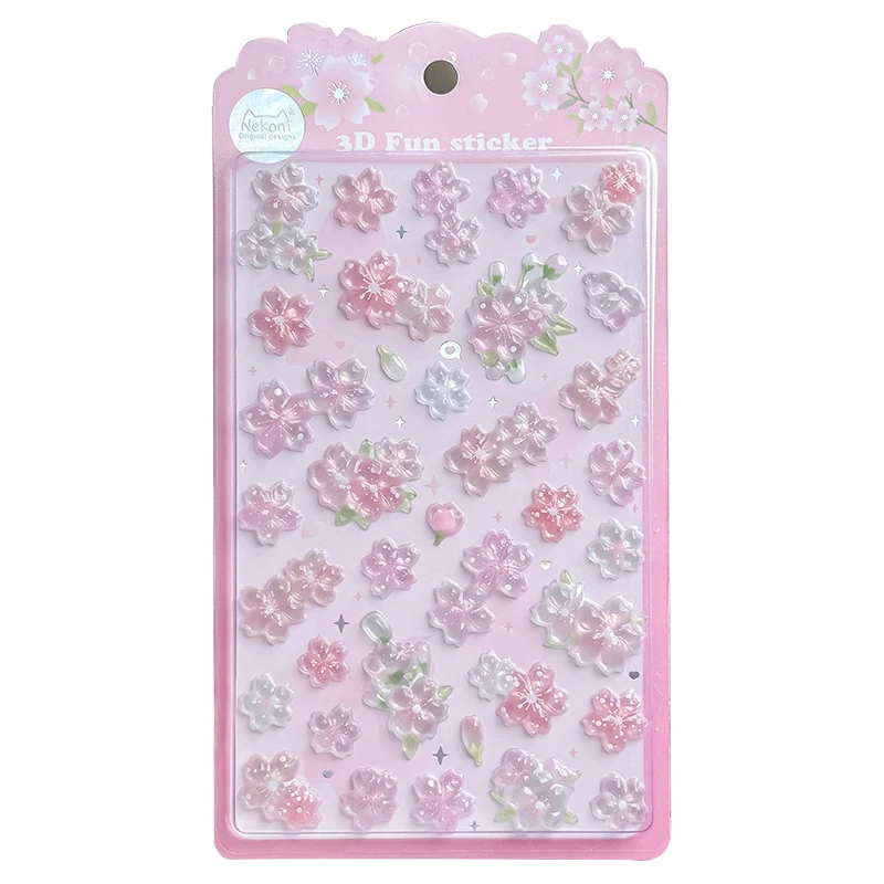 

NEKONI Sakura Cherry Blossom розовые 3D наклейки для скрапбукинга