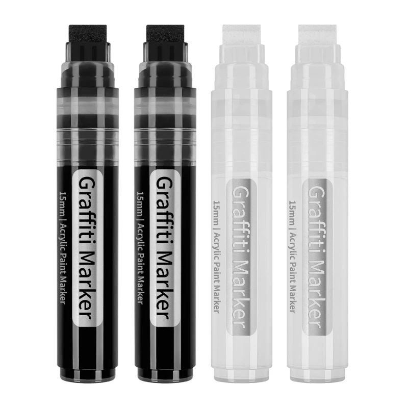 2pcs  Marker 15mm Wide Tip Large Acrylic Paint Pens for Drawing DIY