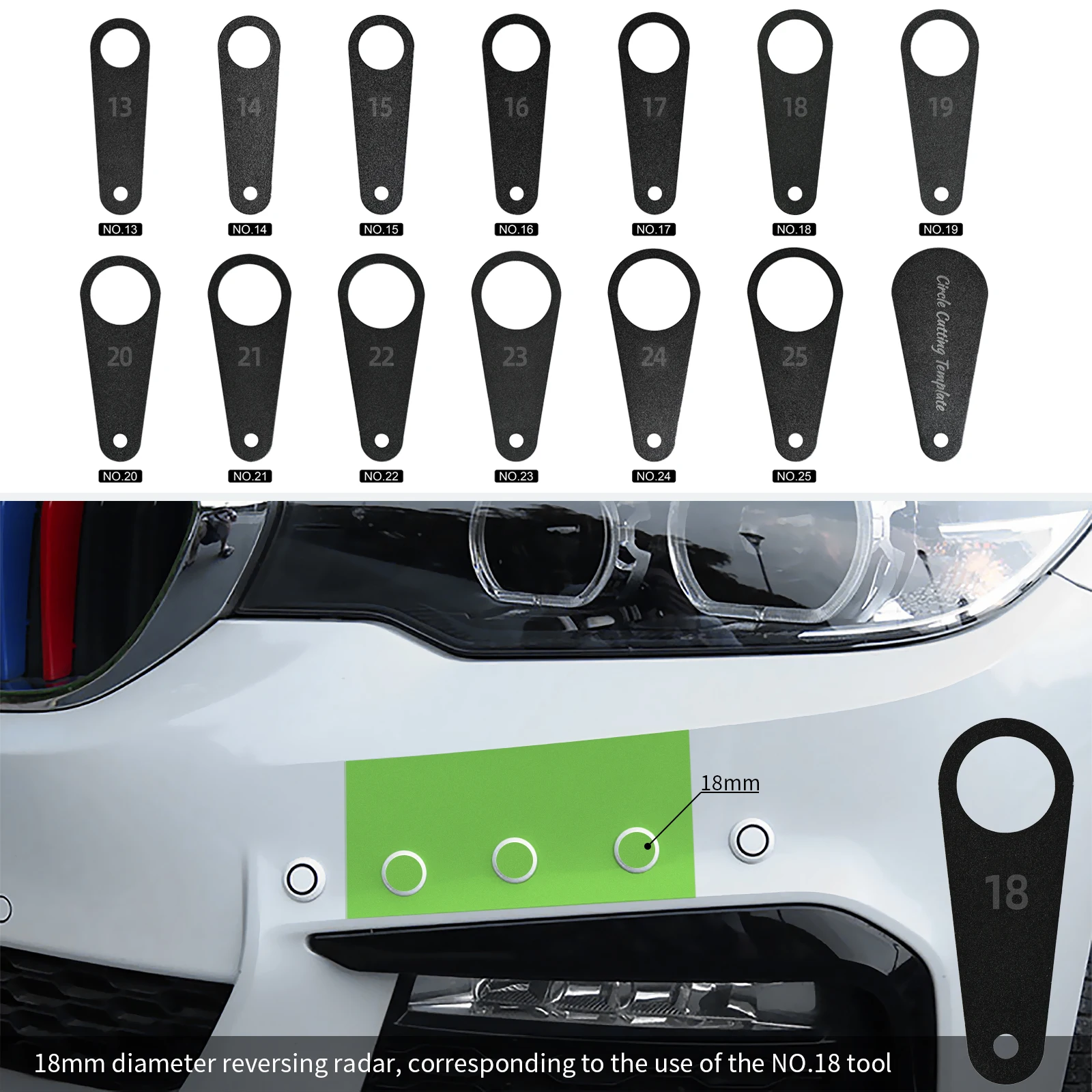 FOSHIO 13-25 мм Автомобильный датчик парковки пленка режущие штампы защита автомобиля