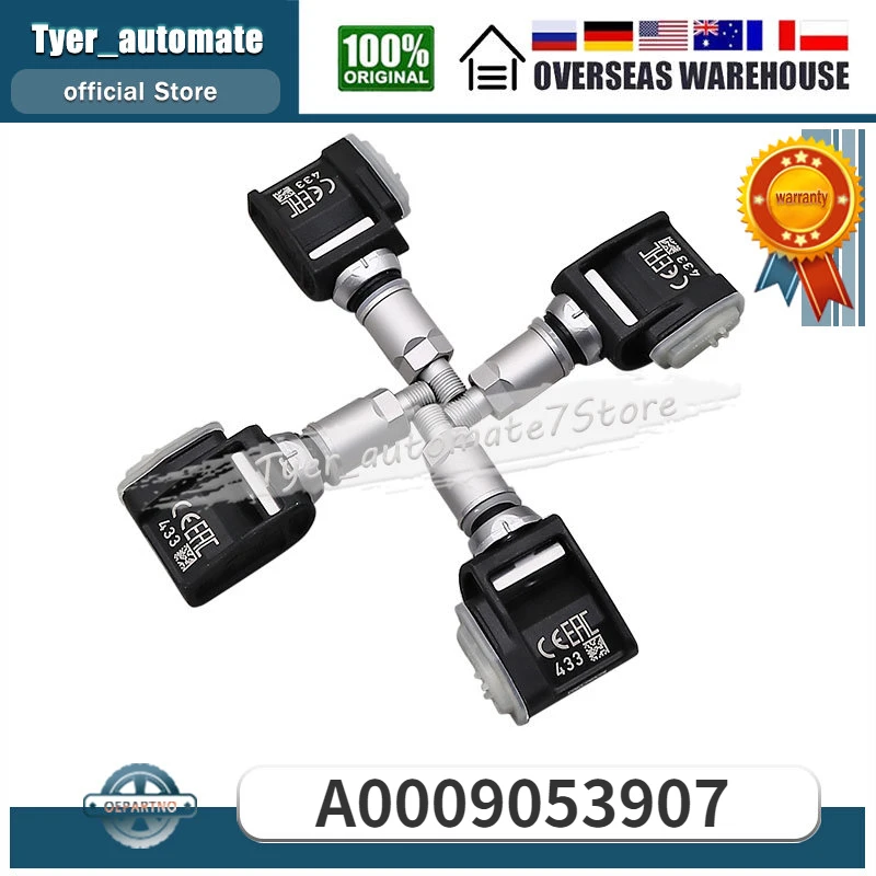 

A0009053907 0009053907 433MHZ TPMS Tire Pressure Monitoring System For Mercedes-Benz C/S/E/GLS/GLC/Metris