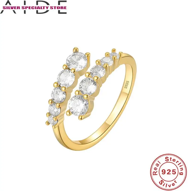 

AIDE Genuine 925 Sterling Silver Turquoise Gemstones Ring for Women Wedding Bands 2023 Trend Engagement Ring Jewelry Luxury Gift