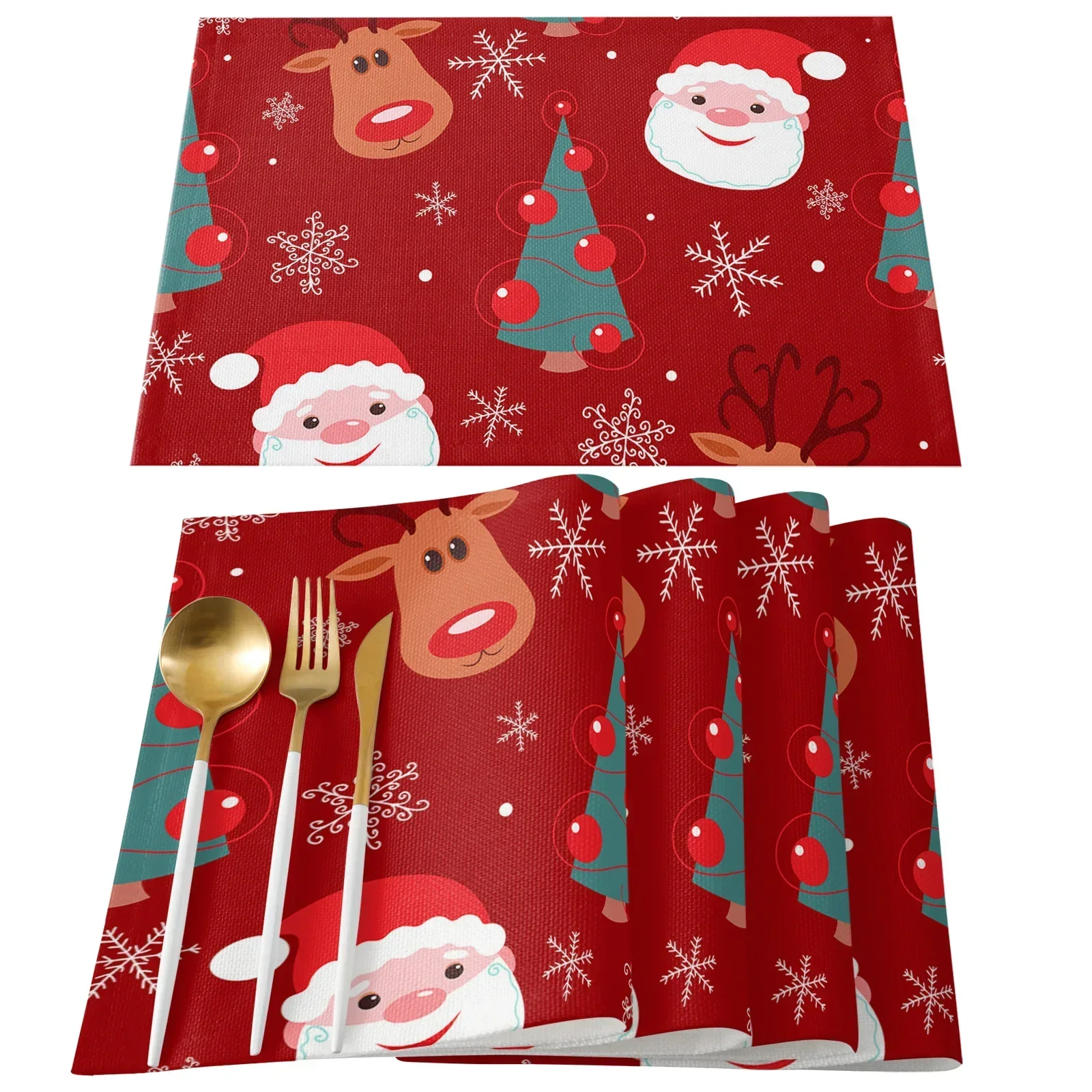 

Салфетки из хлопка и полиэстера Merry Christmas Santa