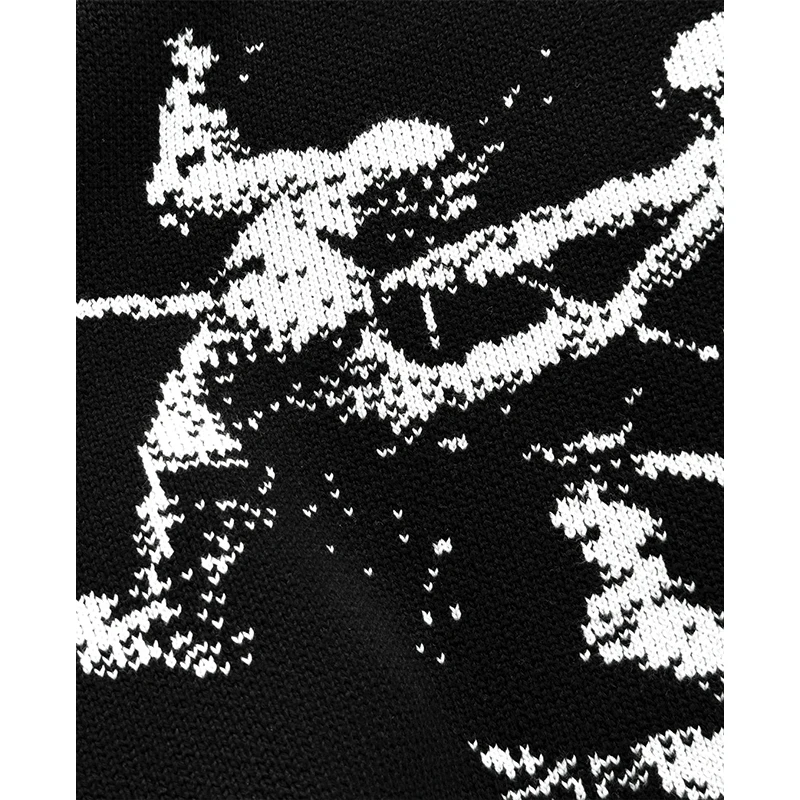 2024 мужской новый популярный свитер с винтажным узором и принтом круглый вырез