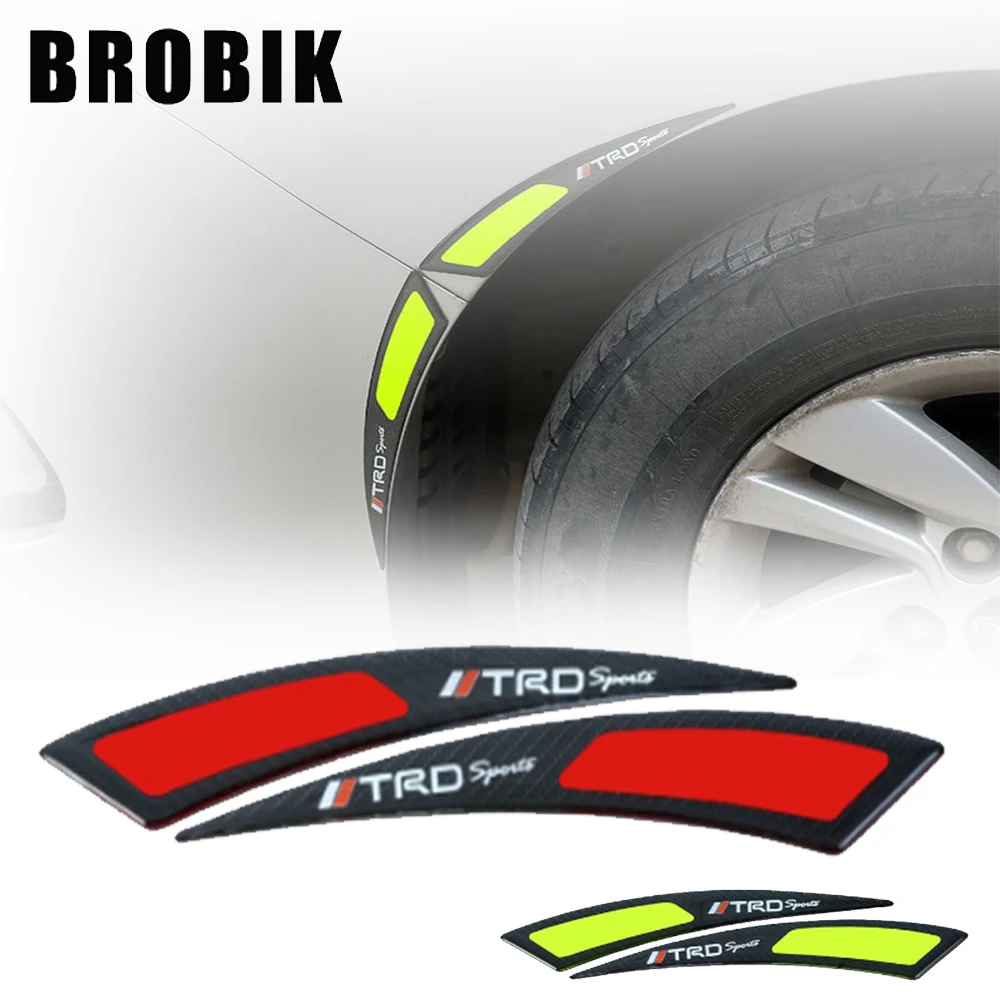 

BROBIK Carbon Fiber Style Adhesive Reflective Car Door Wheel Eyebrow Bumper Protector Car Sticker