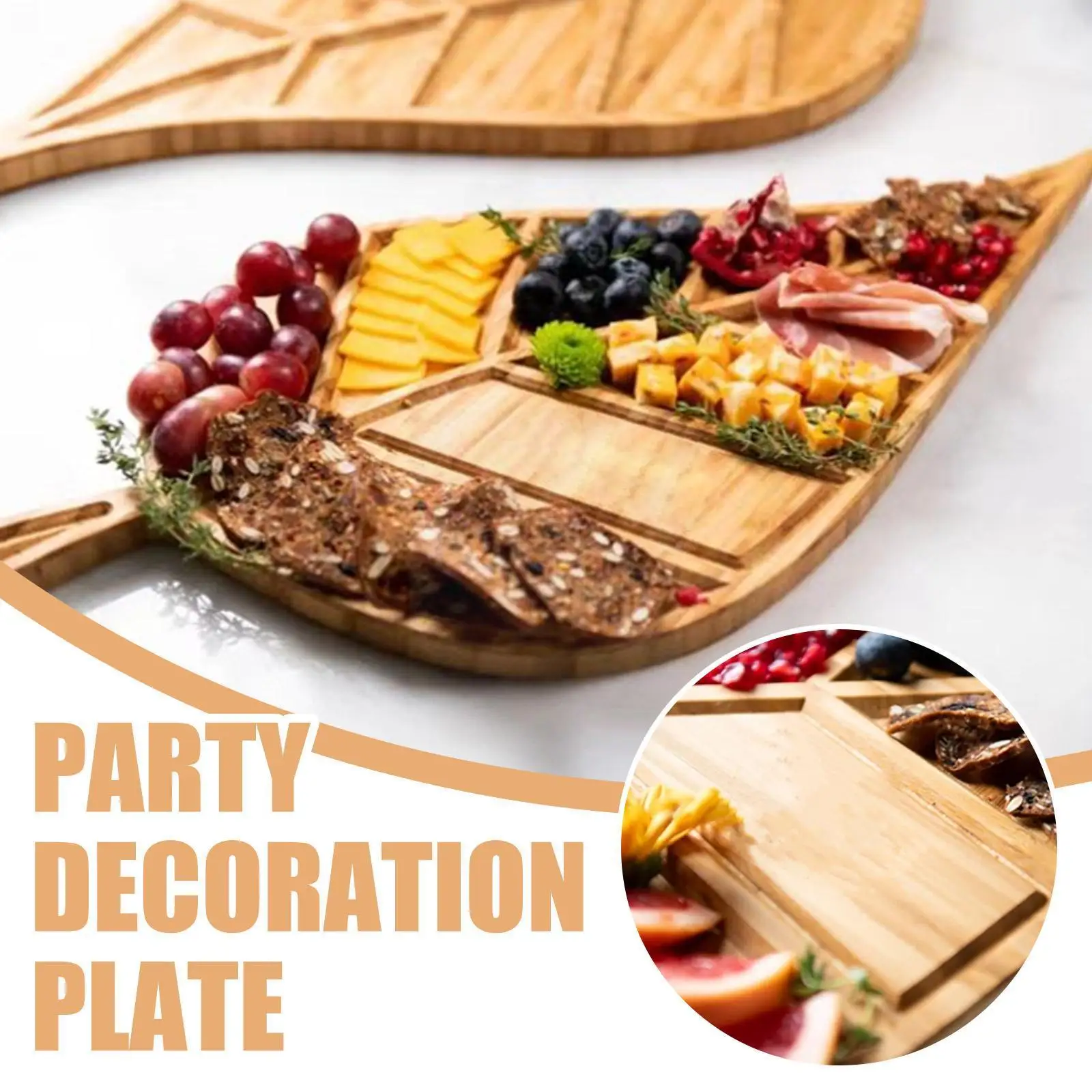 

Leaf Shape Plates Dish Tray Handmade Acacia Plate Round Tableware Dishes Dish Fruit Dish Dessert Bread Soup Sushi G4K1