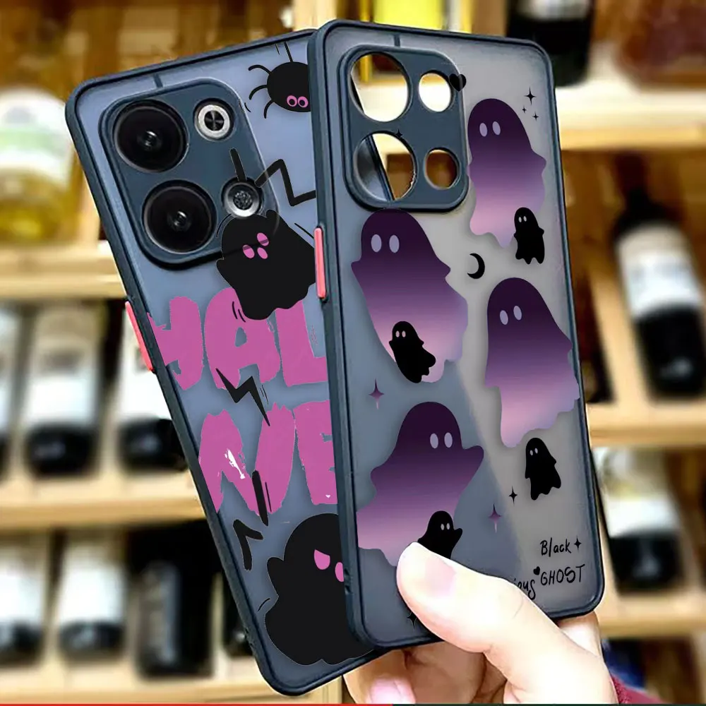 

Matte Phone Case for OPPO RENO 8 8T 7Z 7 6Z 6 5 4 3 PRO PLUS 4G 5G Silicone Edge Hard PC Case Funda Shell Scary Halloween Ghost