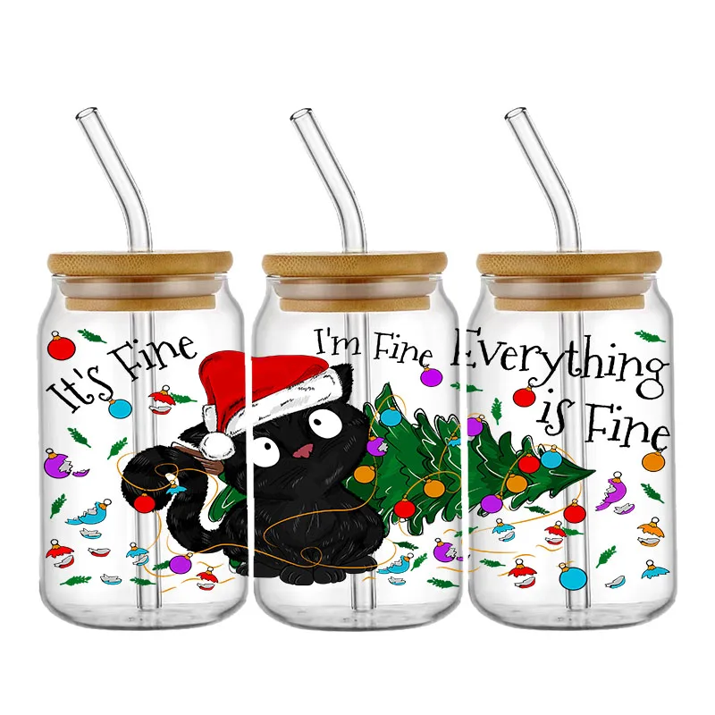 

Рождественские наклейки для стаканов MINISO