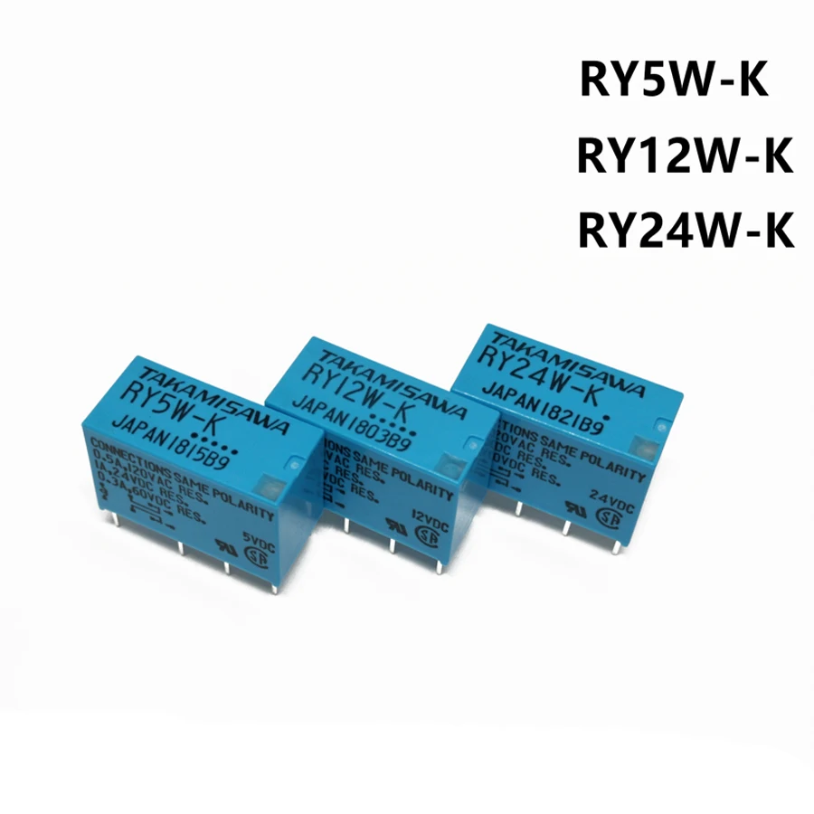 

10 шт./лот RY5W-K/RY12W-K/RY24W-K 1A 5 В/12 В/24 В DPDT Сигнальное реле 8P