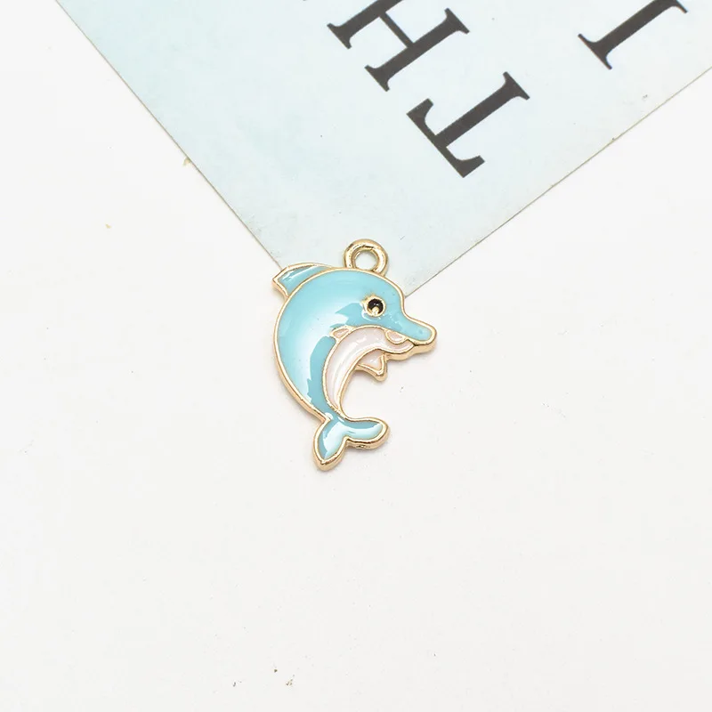 

Wholesale 10PCS Cute Dolphin Alloy Charm Marine Life Charms DIY Handmaking Necklace Pendants Jewelry Accessory Crafts