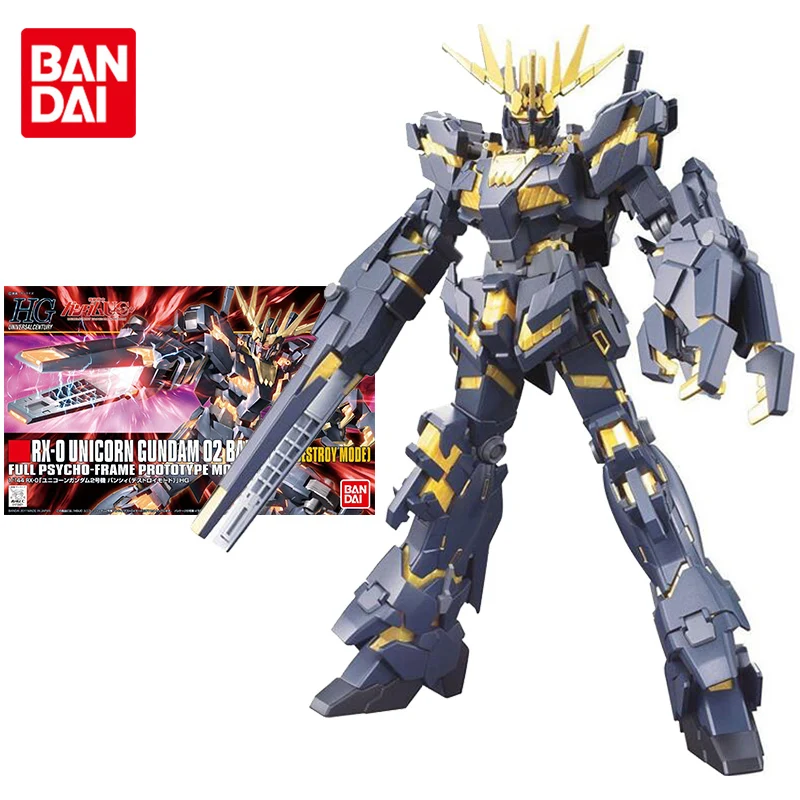 

Bandai Gundam Model Kit Anime Figure HG 1/144 RX-0 Unicirn 02 Banshee Destroy Genuine Gunpla Action Toy Figure Toys for Children