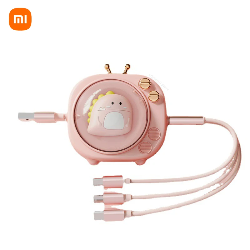

Youpin 3in1 Phone Charger Cable Portable Storage Retractable Mobile Phone Charging Usb Type C Lightning Data Cable Charging Wire